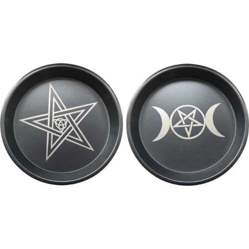 Astrology Moon Star Phase Candlestick Table Altar Plate Steel Candle Holder Decorative Storage Tray Divination Accessory