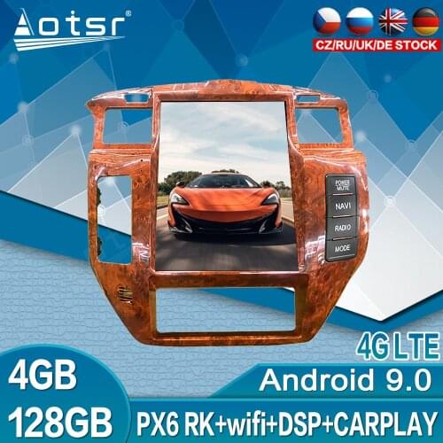 Car Radio GPS Navigation For NISSAN PATROL 5 Y61 Android 9.0 4G 64GB PX6 Tesla Style 13.6Inch Screen Head Unit Multimedia Player
