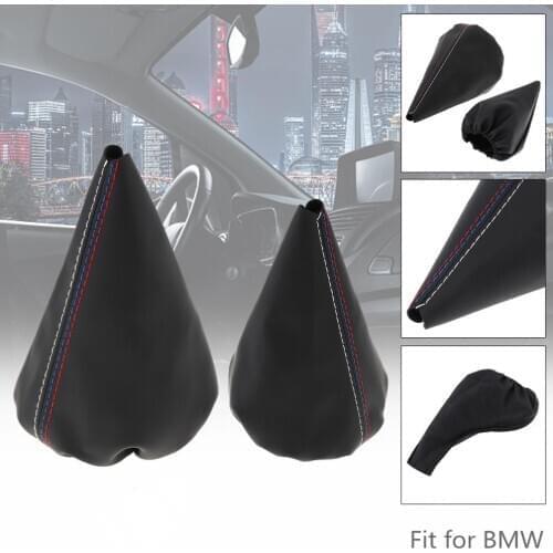 PU Leather Car Manual Gear Stick Shift Collars Lever Knob Gaiter Dust Cover Car Accessories Fit for BMW 3 Series E36 M3 E46