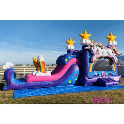 Free sea ship to port, inflatable bouncy castle,commercial jumping house with water slide, unicorn bouncer house combo