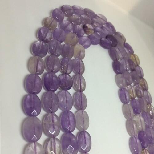 10x14mm Ellipse Shape Natural Gem Purple Amethyst Stone Beads Gemstone Jewelry Making Bracelet Necklace DIY Luck Health