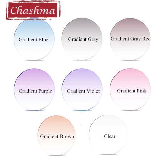 Chashma Brand Quality Myopia and Reading 1.67 Index Clear Lens Eyes Optical Prescription Colored Dark Tint Lenses for Recipe