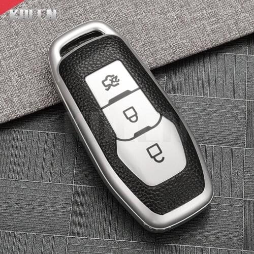 TPU Leather Type Car Key Case Cover Fob For Ford Mondeo MK3 4 MK5 Focus 3 4 Ranger S-Max C-Max Explorer Fiesta Kuga Accessories