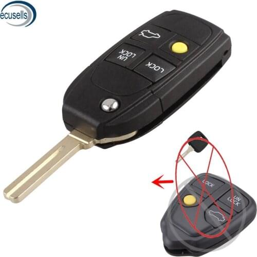 3+1/4 Button Modified Flip Folding Remote Key CASE Shell For Volvo XC70 XC90 S40 S60 S70 S80 S90 V40 V70 V90 C70 Case FOB
