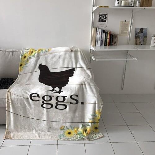 Farm Flower Sunflower Animal Chicken Throw Blanket for Sofa Warm Blanket on Bed Home Bedspread Travel Fleece Blanket