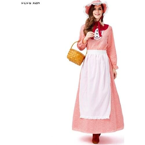 Farmer Women Countrywoman Cosplay Female Halloween Maid Young lady Costumes Carnival Purim Nightclub Bar Role play party dress
