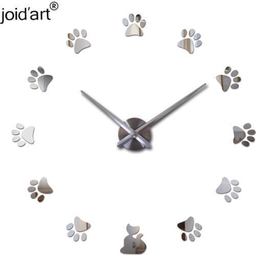 Hot new real 3d diy home decoration Quartz Living Room acrylic mirror watch clocks clock wall stickers