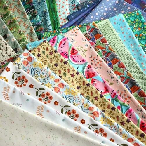 Plant Pastoral Floral Printed Cotton Fabrics Digital Printing Uphostery Fabric Patchwork Sewing Clothes DIY Handmade Home Decor