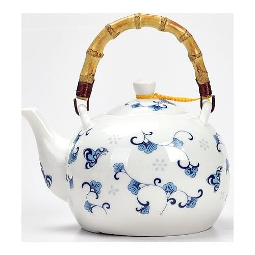 Ceramic teapot 1500ML , large capacity, blue and white porcelain, ceramic handmade teapot, glass tea pot, with filter
