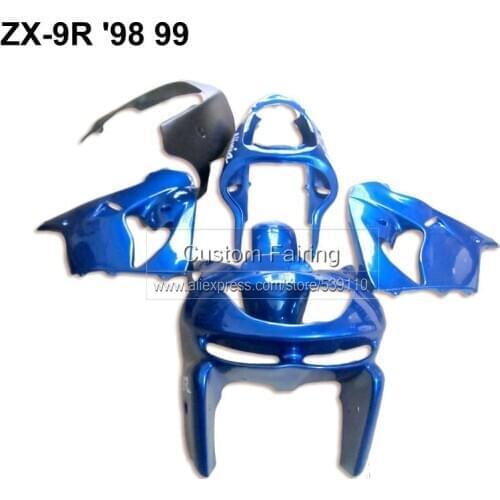 ABS Bodywork kits for Kawasaki ZX9R zx 9r 1998 1999 Ninja blue sticker fairing kit CV03
