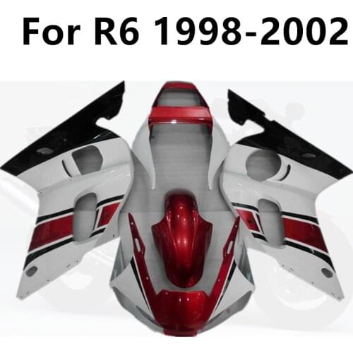 Red White Flower Motorcycle Full Fairing Kits for YAMAHA R6 1998 1999 2000 2001 2002 98 99 01 02 Injection Bodywork Kit