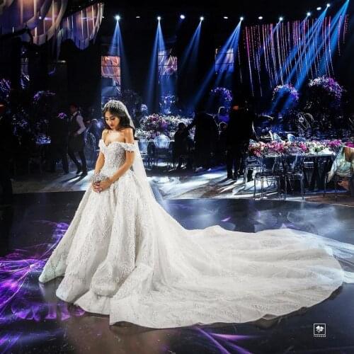 Luxury Long Train Wedding Dresses Sweetheart Cap Sleeves Ball Gown Bridal Wedding Gowns Lace Beaded Appliques Plus Size