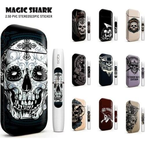 Magic Shark Film PVC Skull Case Cover Sticker for IQOS 2.4 Plus Cover Vape Skin Decorative Protective Sticker 1995-4015