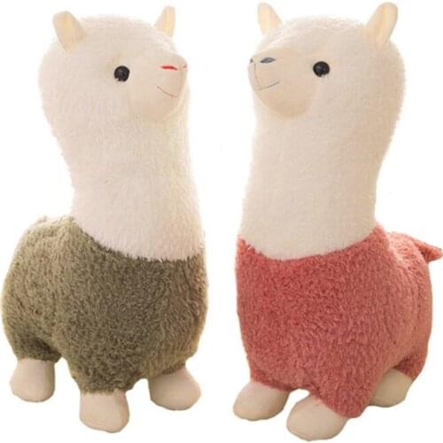 80cm Lovely Alpaca Plush Toy Japanese Alpaca Soft Stuffed Cute Sheep Llama Animal Dolls With Snail Pattern Sleep Pillow Gifts