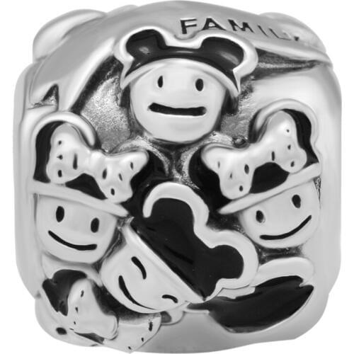 Fashion DIY Beads Happy Family Love Charm Silver Beads For Jewelry Making Fits Snake Chain Bracelets