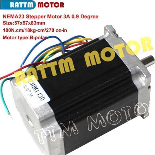 Nema23 stepper motor 83mm bipolar 2 phase 180N.m 270 Oz-in 3A 0.9 degree 4 wires for 3D printer parts 23HM1430
