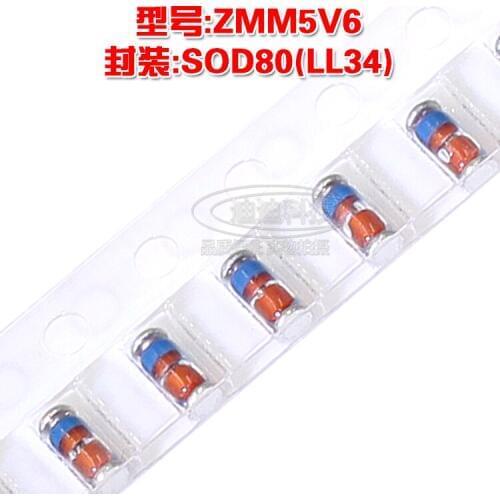 New ZMM5V6 SOD80 LL34 SMD Zener Diode 0.5W 5.6V 1206 Cylindrical