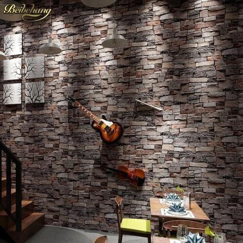 Beibehang roll Chinese vintage style wallpaper popular wood brick stone wall paper home decoration 3D papel de parede roll