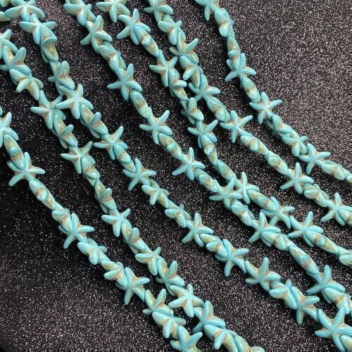 Wholesale Natural Stone Starfish Shape Elegant Turquoise Beads Loose Spacer Beads for DIY Jewelry Making Necklace Bracelets Gift