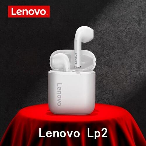 Original Lenovo LP2 TWS Wireless Headphone Bluetooth 5.0 Touch Control Dual Stereo Bass Earphones with Micphone Sports Earbuds