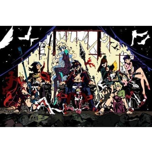 Custom Door Kitchen Pop RetroPosters Gurren Lagann Characters Canvas Silks Room Decoration 27x40cm