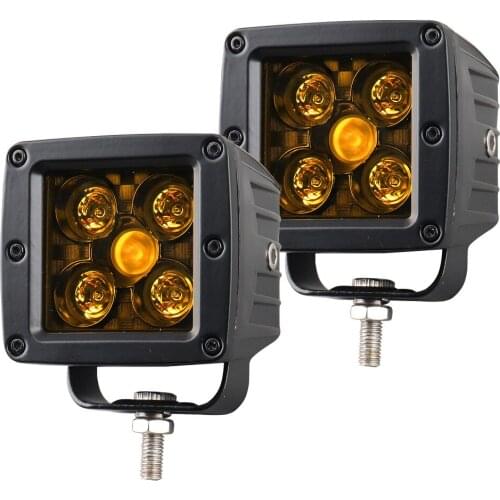Amber Led Fog Light for Cars 3000K Driving Cubes Pods Lights 12V 24V for 4x4 Off road ATV Tractor Auto Front Auxiliary Lighting
