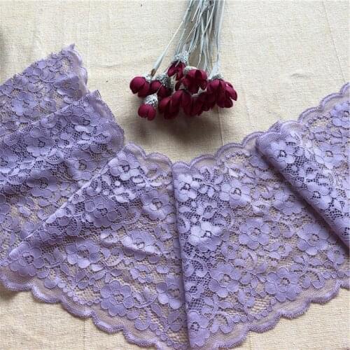 16CM Swiss Lace Fabric Tulle Embroidered Wide Purple Mesh Elastic Couture Accessoire Ribbons For Diy Sewing Needlework E2246