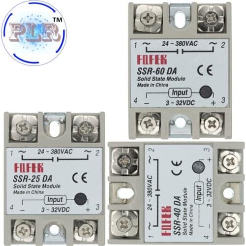 SSR-40DA 25DA 60DA DC to AC Solid State Relay Module Temperature Controller 24V-380V 40A 250V/25A 250V/ 60A 250V