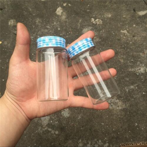 47*90*34mm 100ml Glass Gift Bottles Silicone Stopper Screw Aluminium Cap Empty Bottles Glass Jars Leakproof Containers 12pcs