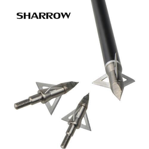 3/6/12PCS Archery Hunting Broadhead 3 Blades Steel Arrow Tips Shooting Target Point 100Gr Arrowhead Bow And Arrow Accessories