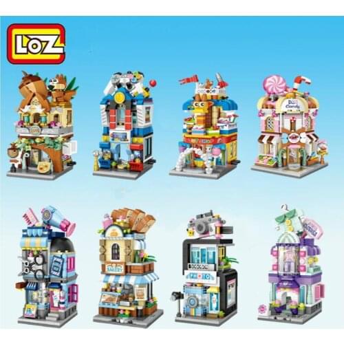 LOZ Mini Blocks City View Scene Coffee Shop Retail Store Architectures Models & Building Quiz Christmas Toy for Children