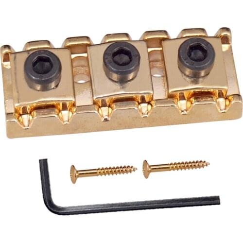Tooyful Electric Guitar String Locking Nut with Allen Wrench Screws for Tremolo Bridge 43mm
