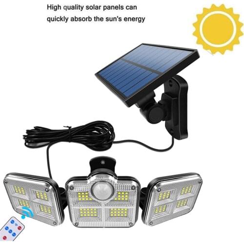 138 led seperable remote Outdoor Solar Light Motion Sensor Waterproof Sunlight Garden Decoration Street Solar Powered Wall Lamp