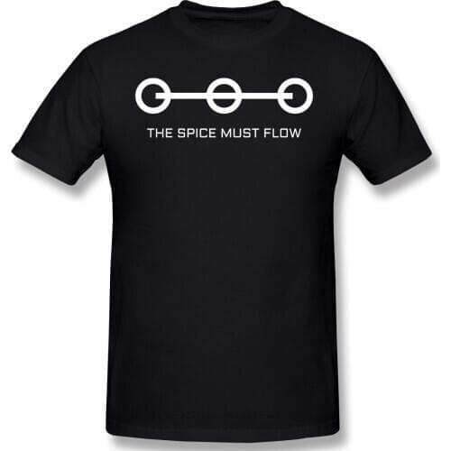 High Quality Streetwear O-Neck 100 Cotton Spacing Guild - The Spice Must Flow T-shirt Dune Paul Atreides Sci-fi Movies Graphic