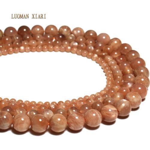 Top Grade Wholesale Natural Sunstone Semi-precious Stone Beads For Jewelry Making DIY Bracelet Necklace 4/6/8/10 mm Strand 15