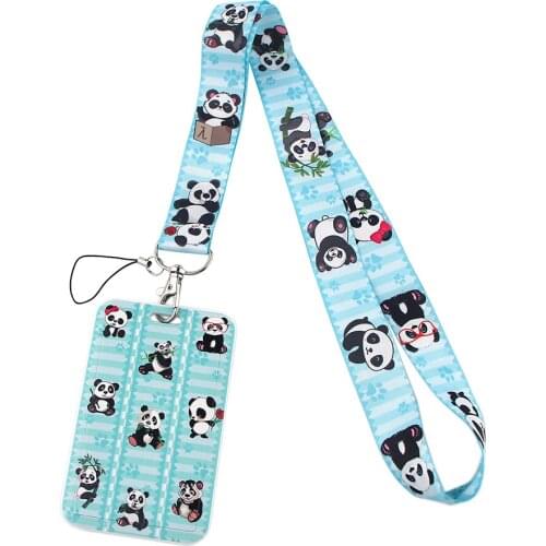 1pcs ZF2581 Animal Panda Neck Strap Lanyard For Keys ID Card Gym Phone Straps USB Badge Holder DIY Hang Rope Lariat Lanyard