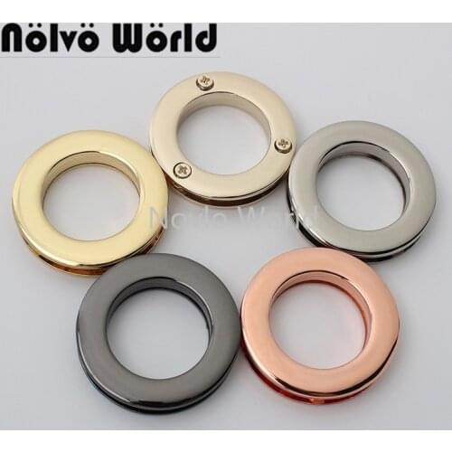 10-50pcs 6 colors 21 22mm 7/8" large size round shape polished grommet eyelets with screws for woman crossbody purse parts