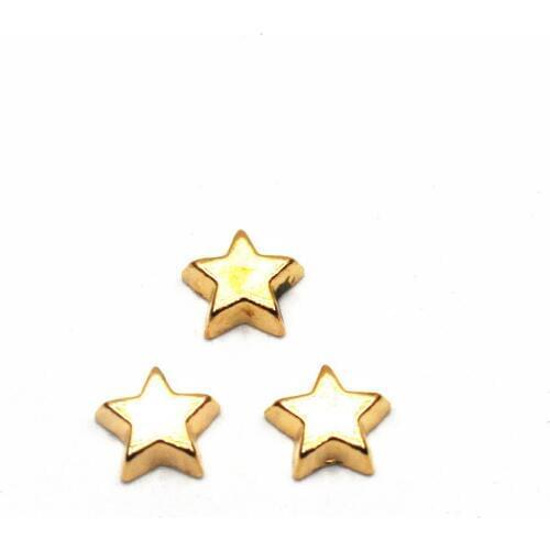 10pcs/lot Alloy Gold Plain Star Floating Charms For Living Glass Floating Lockets Pendant Necklace DIY Jewelry