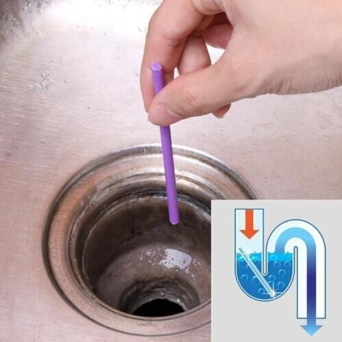 12Pcs/set Sink Drain Cleaner Sewer Cleaning Rod Oil Decontamination The Kitchen Toilet Bathtub Sewer Drain Cleaner Hair Clear