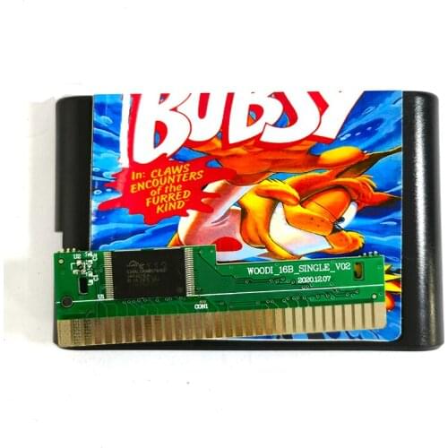 Bubsy in Claws Encounters of the Furred Kind 16 Bit MD Game Card Sega Mega Drive Genesis