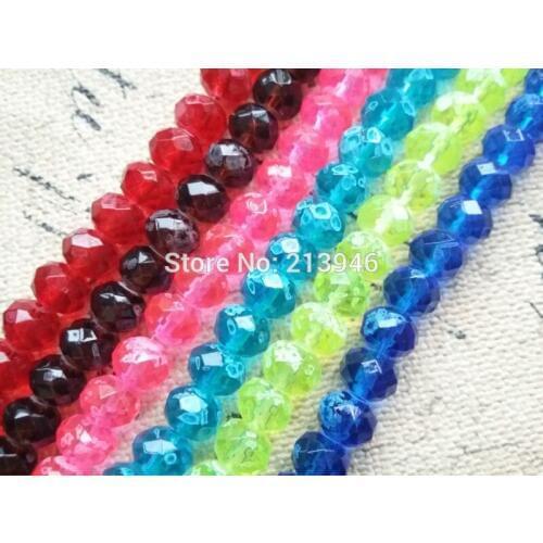 8*6MM 350Pcs/pack Mix 5 color " Spot " Glass Crystal Lampwork Glass Loose Bead Jewelry Beads