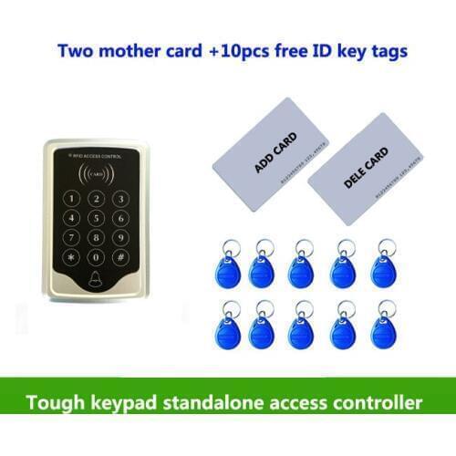 Proximity RFID 125Khz ID card Standalone +Touch keypad Single door access controller ,2pcs mother card, 10pcs ID tags,min:1pcs