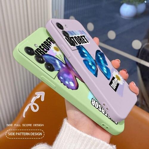 Blue Butterfly Case For Samsung Galaxy S21 S20 FE S10 Note 20 10 Ultra Plus A72 A52 A42 A32 A71 A51 A41 A31 A21S Phone Cover
