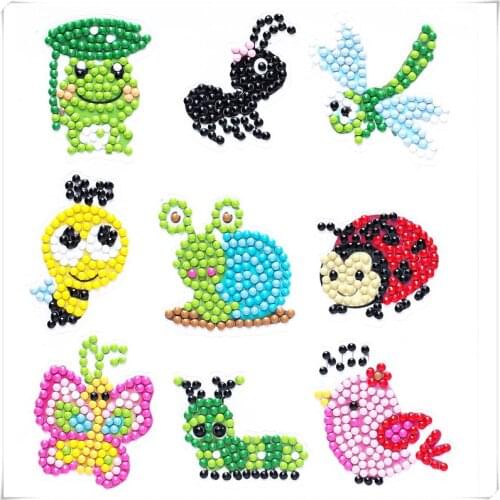 Dropshipping No.16 5D DIY Diamond Painting Stickers Kit for Kids, Embroidery Diamond Art Mosaic Stickers Sets By Numbers Kid Kit