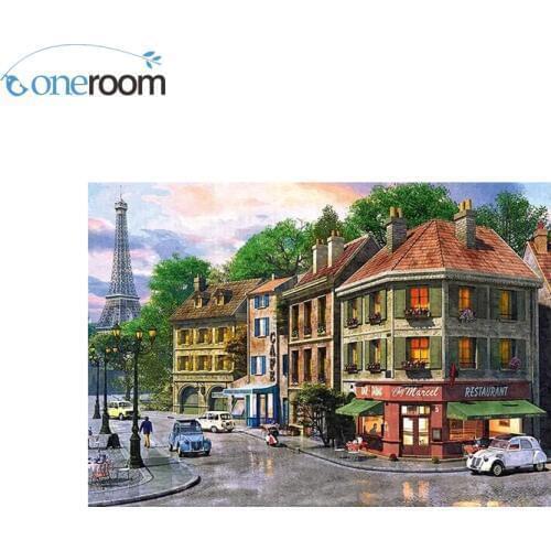 France Summer street DIY 14CT DMC Cross Stitch,Sets For Embroidery Kits,Poppy Flower Vase Counted Cross-Stitching
