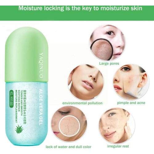 Capsule Aloe Vera Gel Acne Repair Remover Treatment Nourish Brighten Anti Winkle Soothing Gel Skin Moisturizing Aloe Whiten R2H3