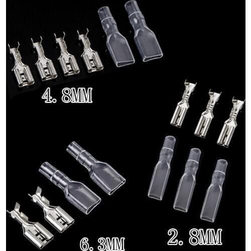 Female Spade Connector 2.8 /4.8 /6.3 Crimp Terminal with Insulating Sleeves For Terminals 22-16AWG