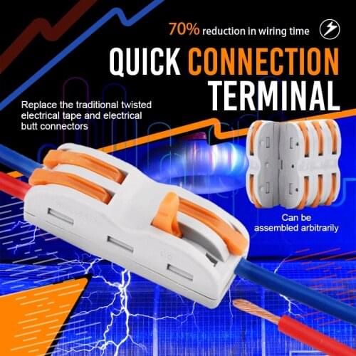 Quick Connection Terminal 10PCS Home DIY Accessories Home Compact Wire Connection Push In Wiring Terminal Block