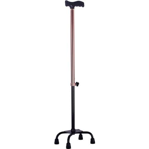 Aluminum alloy four legged crutch for the elderly bronze disabled walking aid crutch walking aid rehabilitation