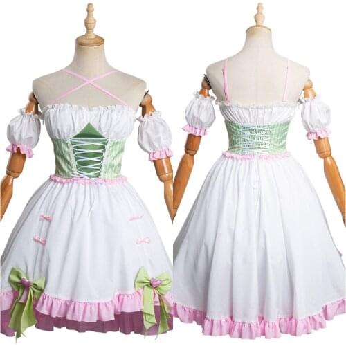 Anime Demon Slayer Kanroji Mitsuri Cosplay Costume Lolita Dress Outfits Halloween Carnival Suit